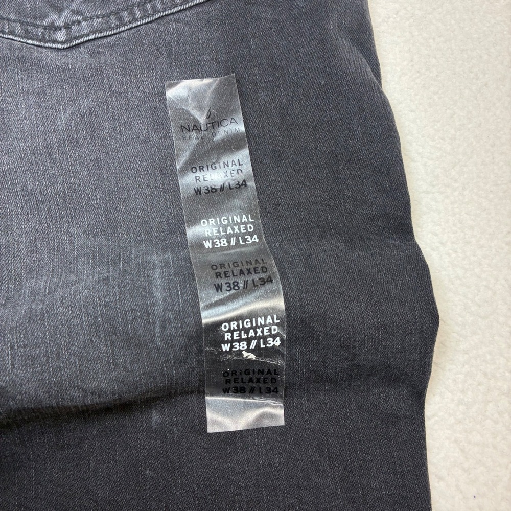 Nautica Baggy Jeans Men 38x34 Black Loose Relaxed Straight Casual Stretch NWT - Picture 3 of 8